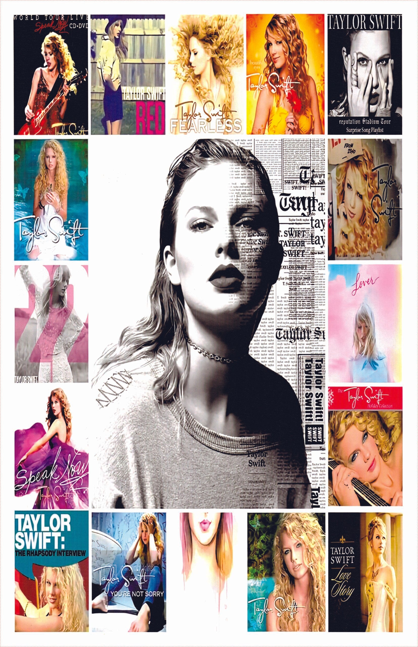 Taylor Swift Collage 1 Poster – Cameron Records