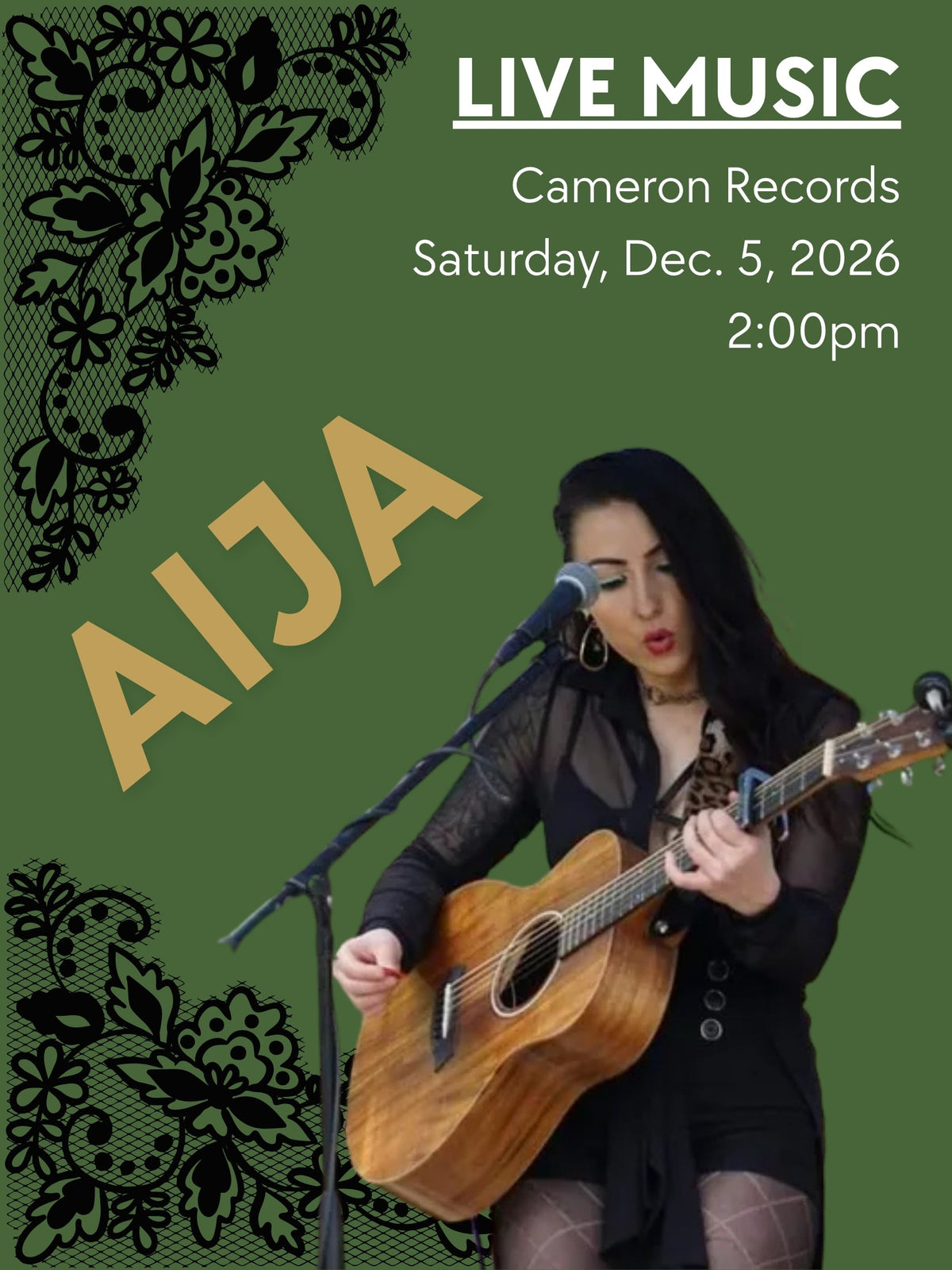 Live Music: 12/5 at 2pm Aija