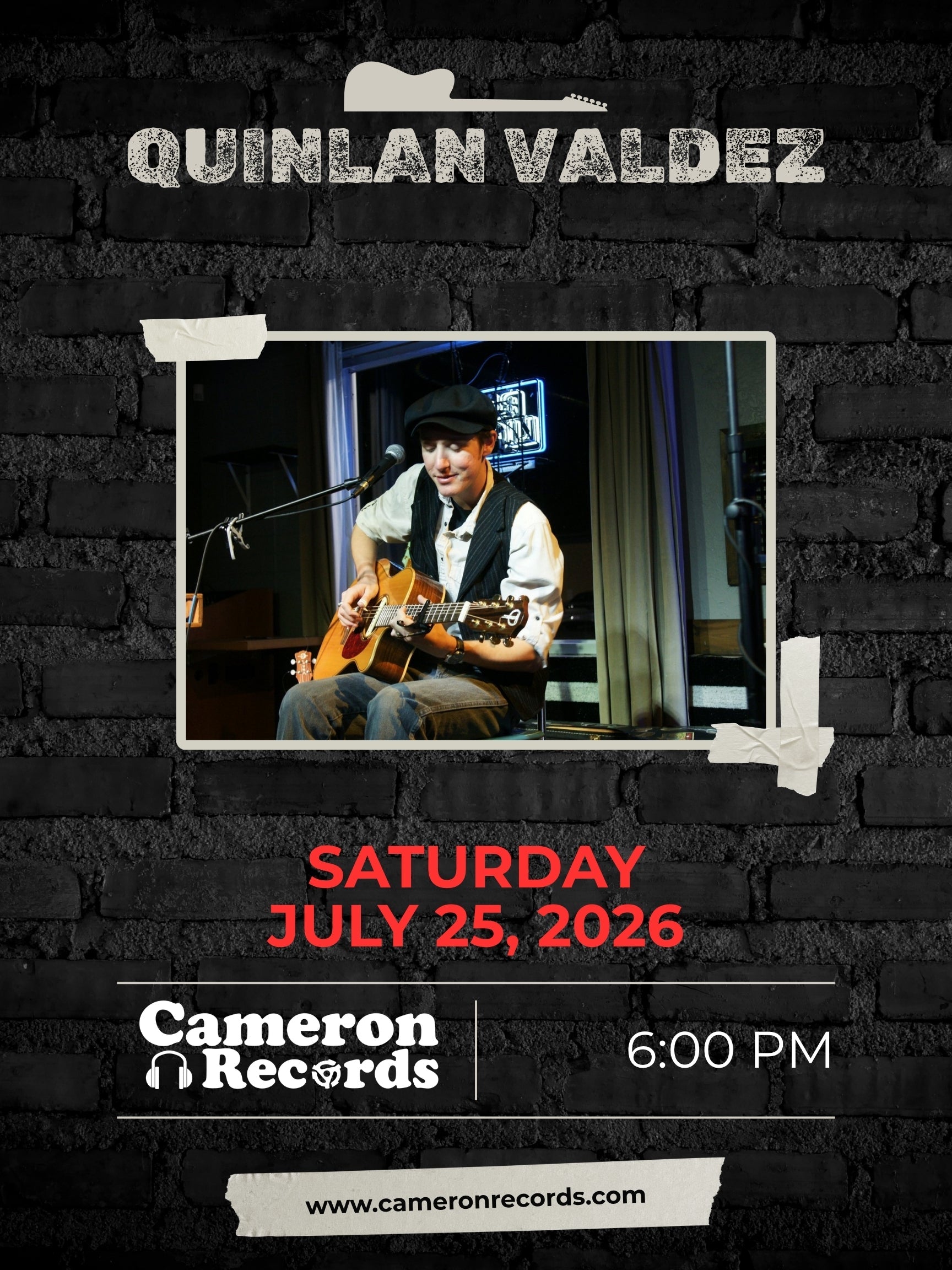 Live Music: Quinlan Valdez - Sat July 25 at 2pm