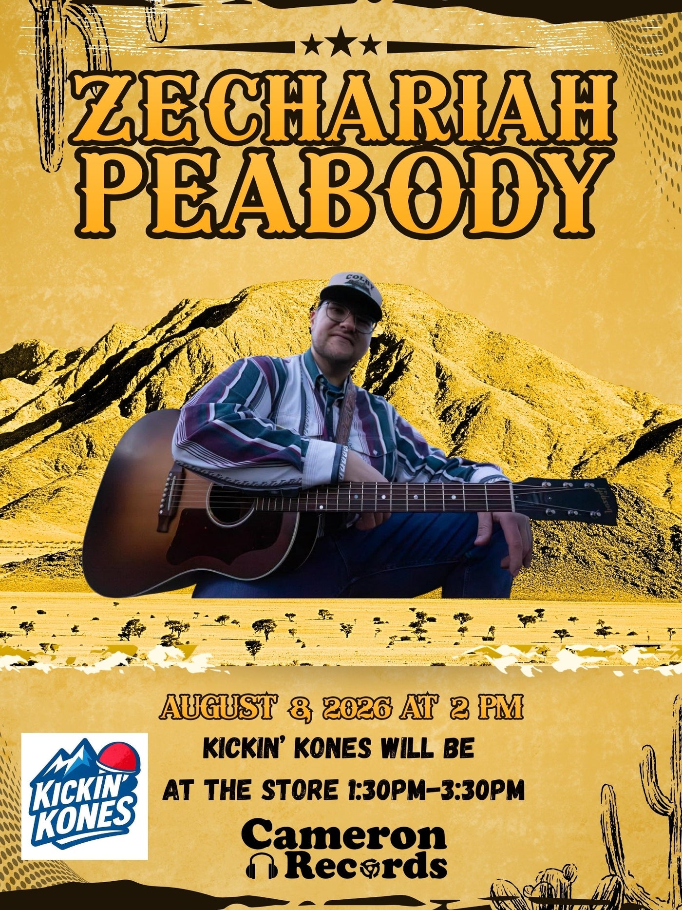 Live Music: Zechariah Peabody - Sat August 8 at 2pm