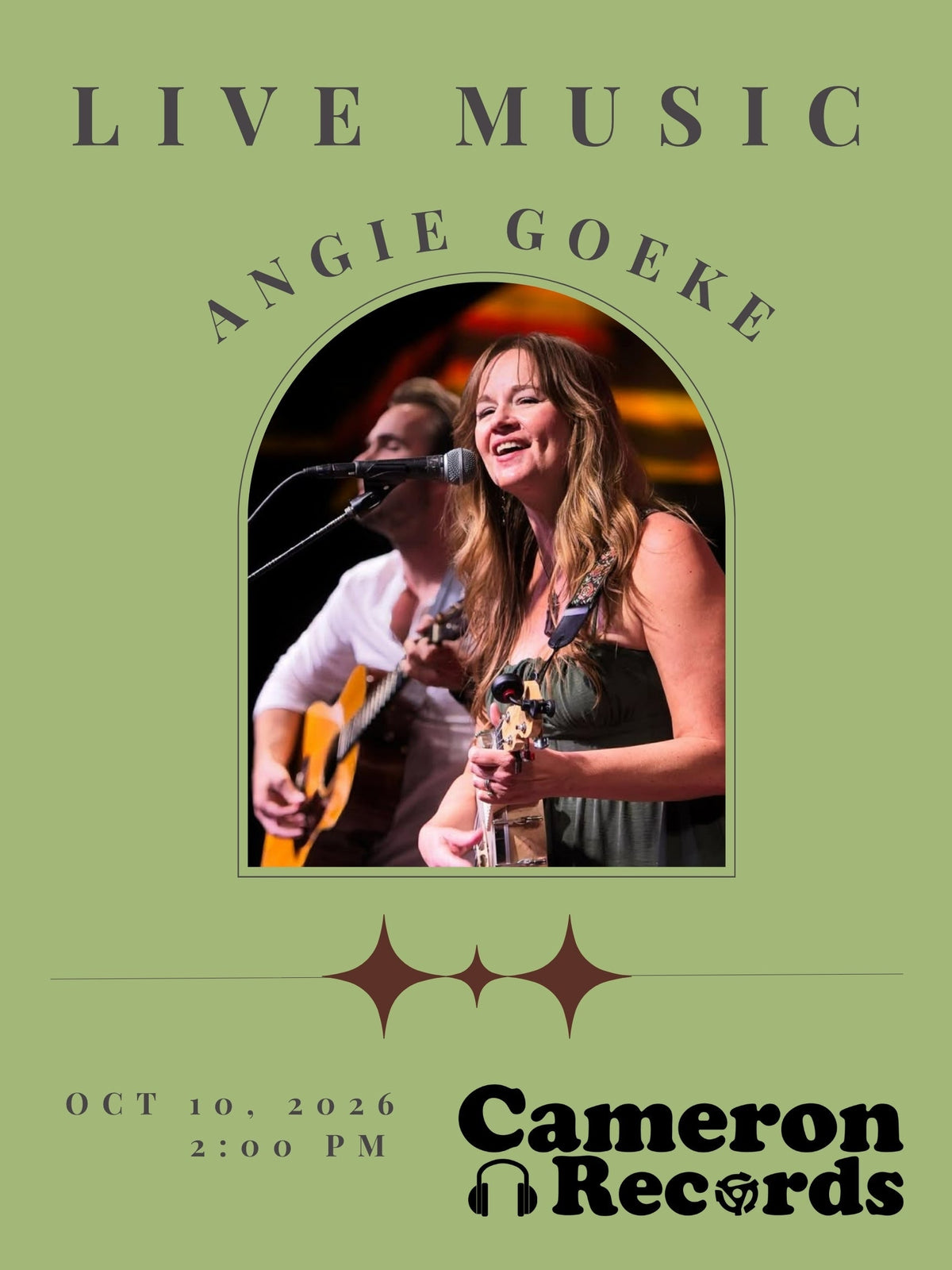 Live Music: 10/10 @ 2pm Angie Goeke