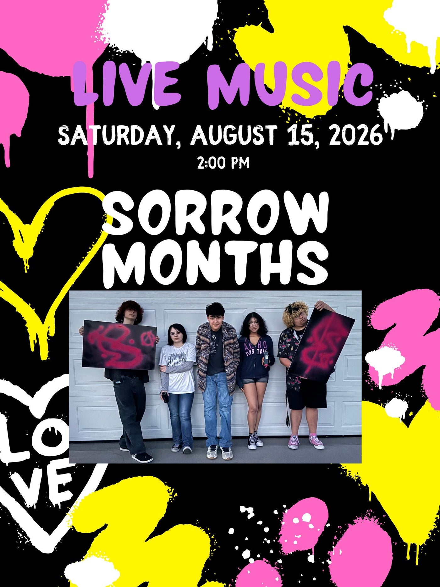 Live Music: Sorrow Months - Sat August 15 at 2pm