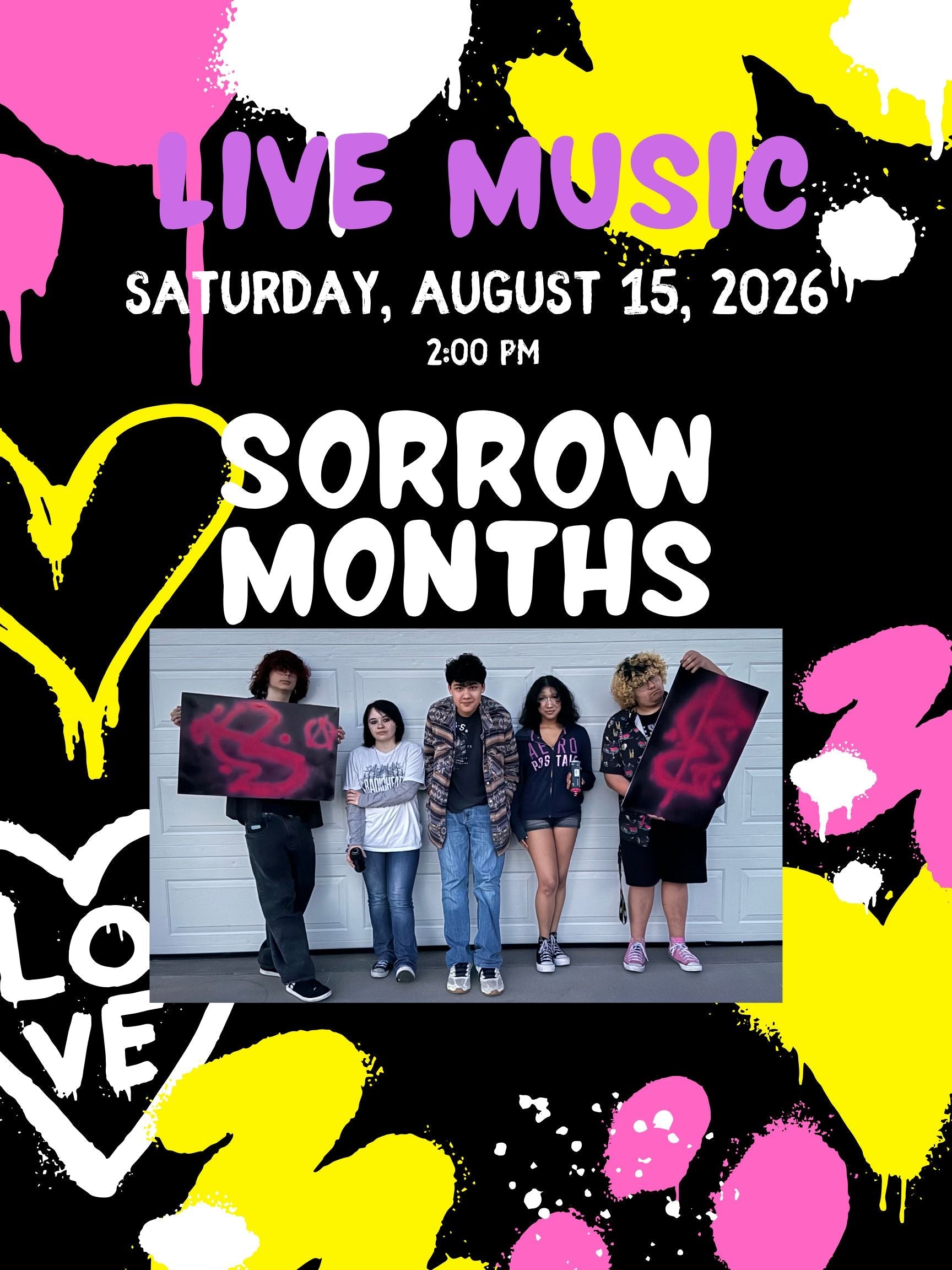 Live Music: Sorrow Months - Sat August 15 at 2pm