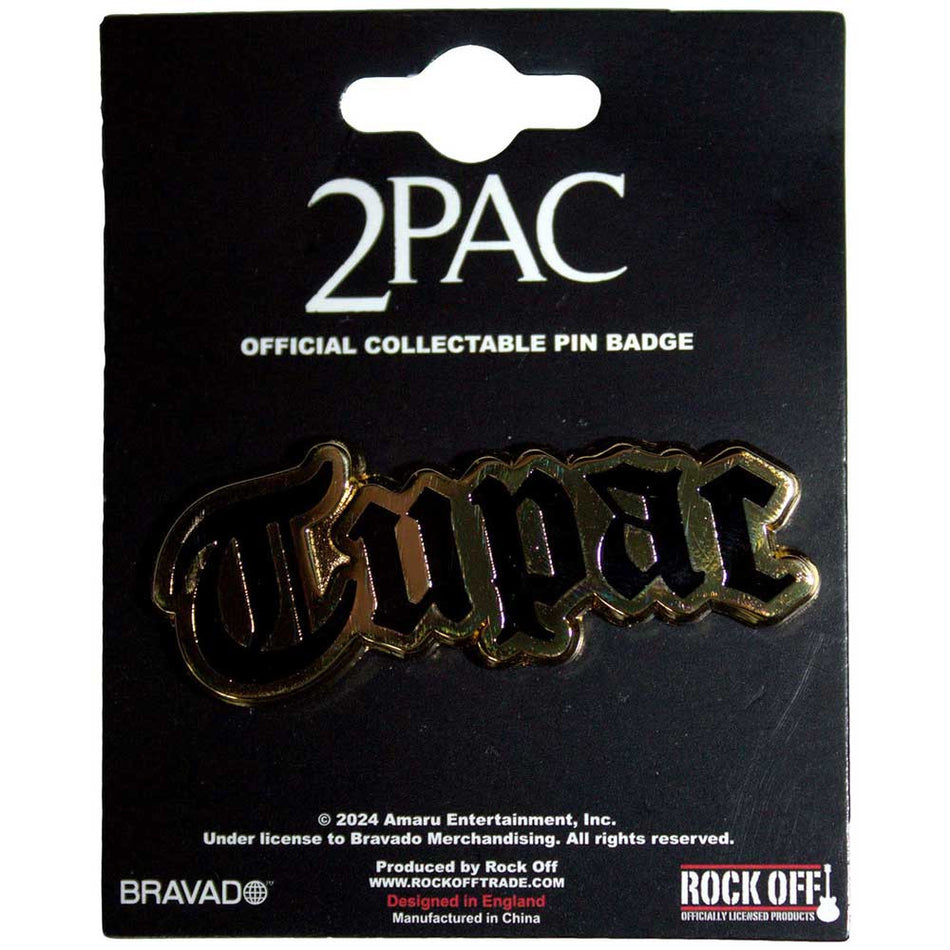Pin Badge: Tupac: Logo Gold (officially licensed)