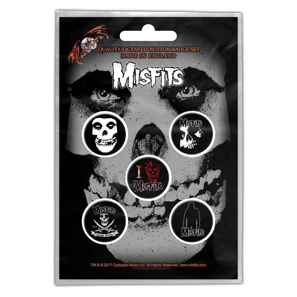 Button Badge Set: Misfits-Skull (officially licensed)