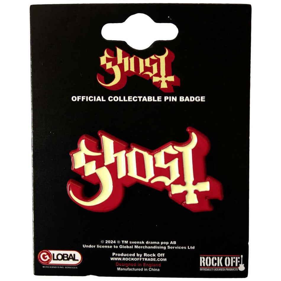 Pin Badge: Ghost: Logo Red Shadow (officially licensed)