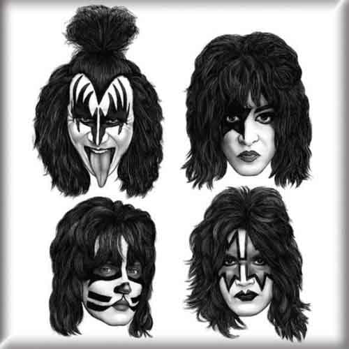 Magnets: KISS: Graphite Faces (officially licensed)