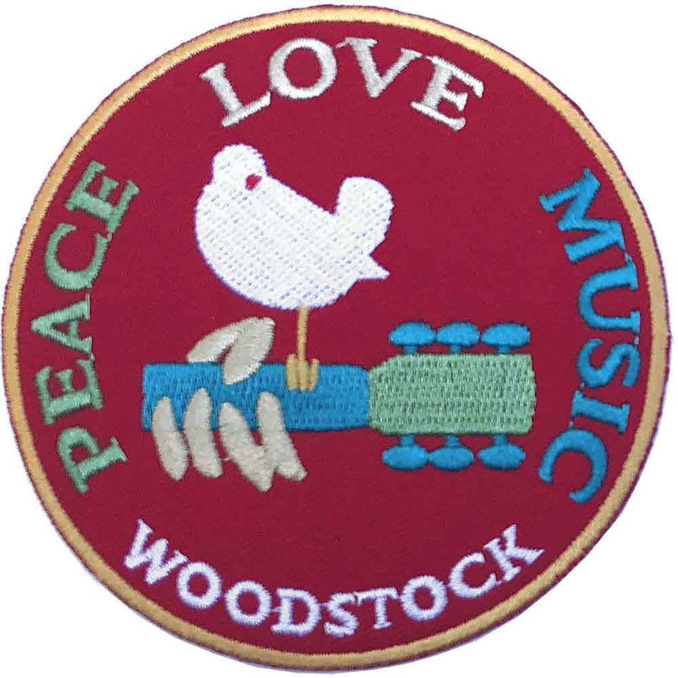 Patch: Woodstoc-Peace, Love, Music (officially licensed)