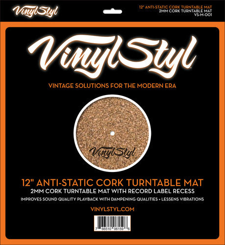 Vinyl Styl™ 12" Anti-Static Cork Turntable Mat